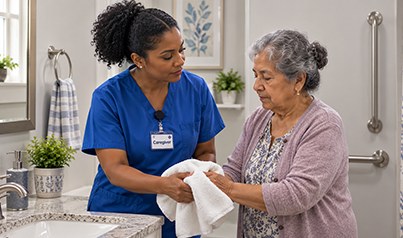 Caregiver with client